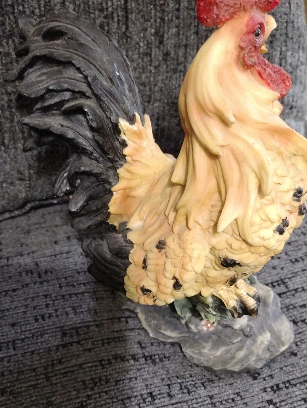 Unbranded Yellow and Black Rooster Sculpture - Farmhouse Accent - Picture 3 of 4